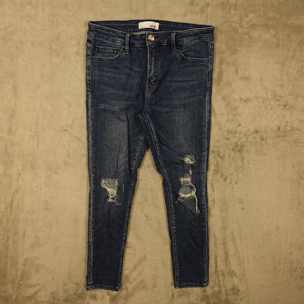 Vervet Jeans Los Angeles Distressed Skinny Jeans Women’s Size 29 Dark Wash Blue
